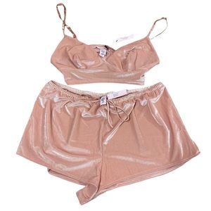 Victoria’s Secret Velvet Two Piece Intimate Set Size Large NWT
